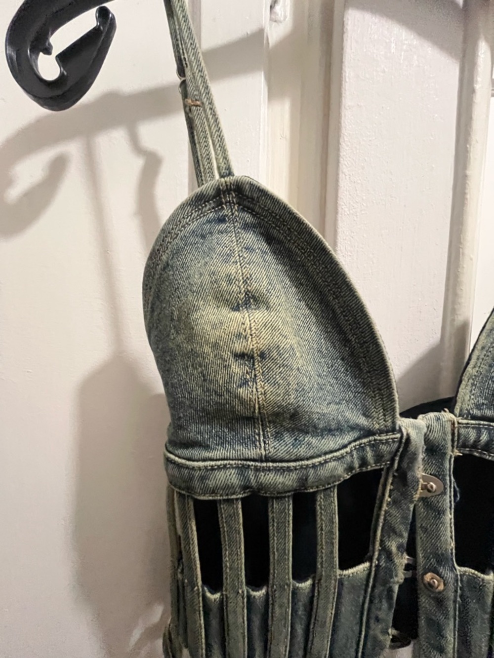 Outcast perri corset cage top in vintage denim size small - Picture 14 of 16